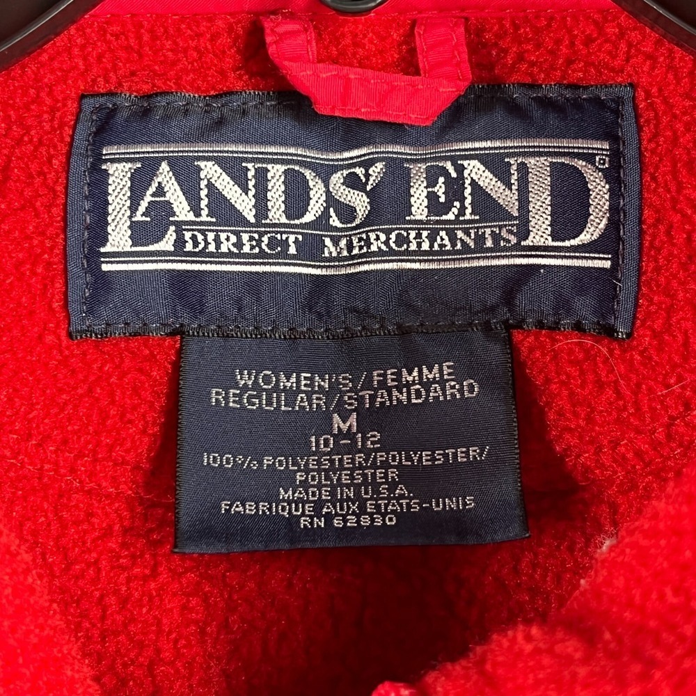 Lands End Fleece Zip Vest Women M 10 12 Relaxed Fit Casual Layering Outdoor - Picture 2 of 9